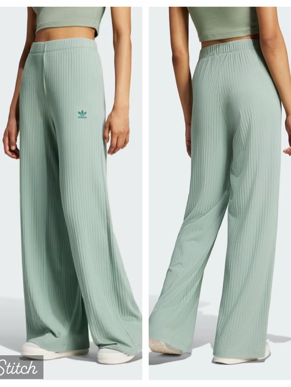 Adidas Essentials Wide Rib Green Pants